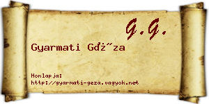 Gyarmati Géza névjegykártya