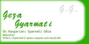 geza gyarmati business card